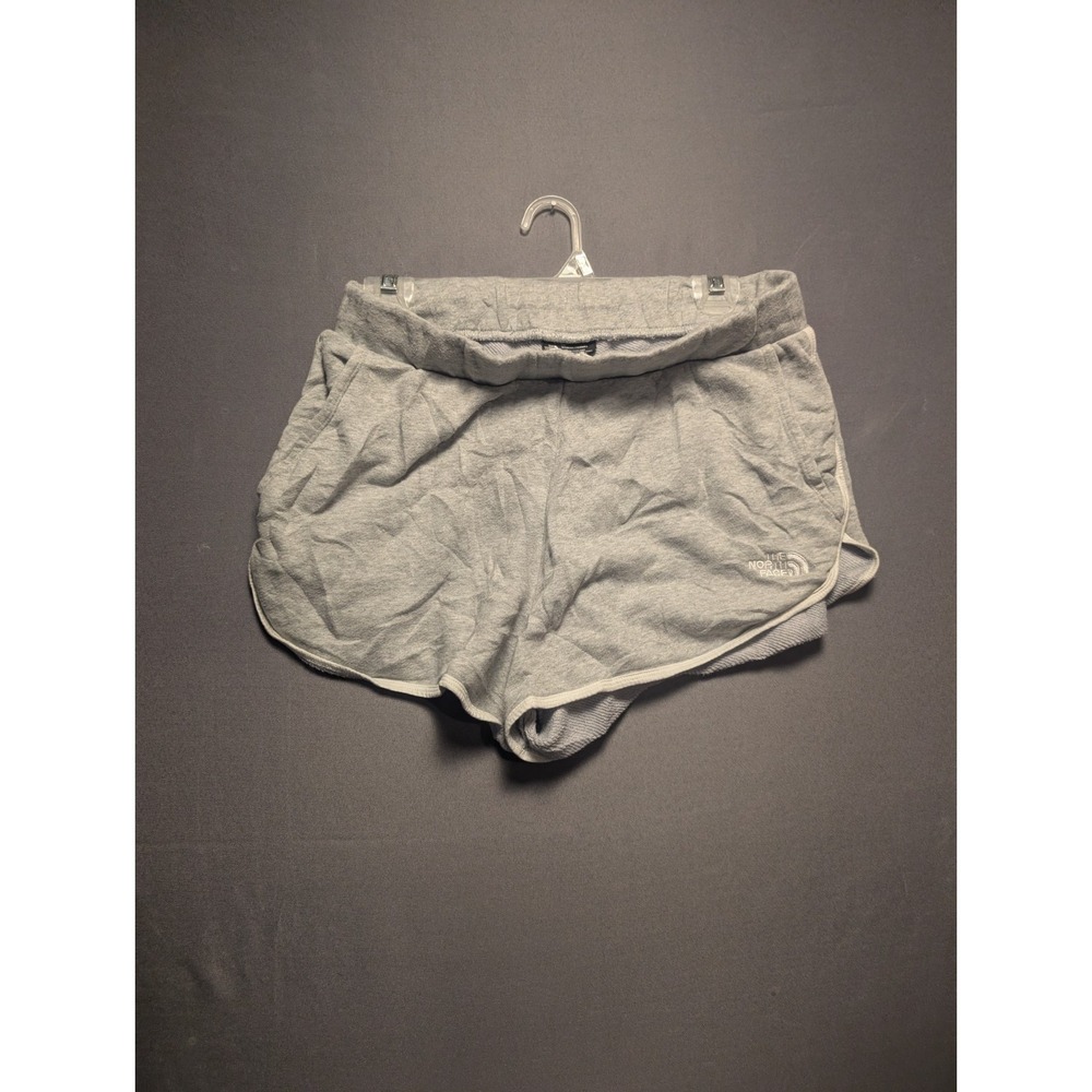 The North Face Sweatshorts Womens Large Heather Gray Fleece Lined Drawstring